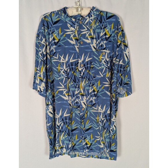Joe Marlin Other - Joe Marlin Button Down XXL Mens Blue Tropical Print Short Sleeve Hawaiian Cruise
